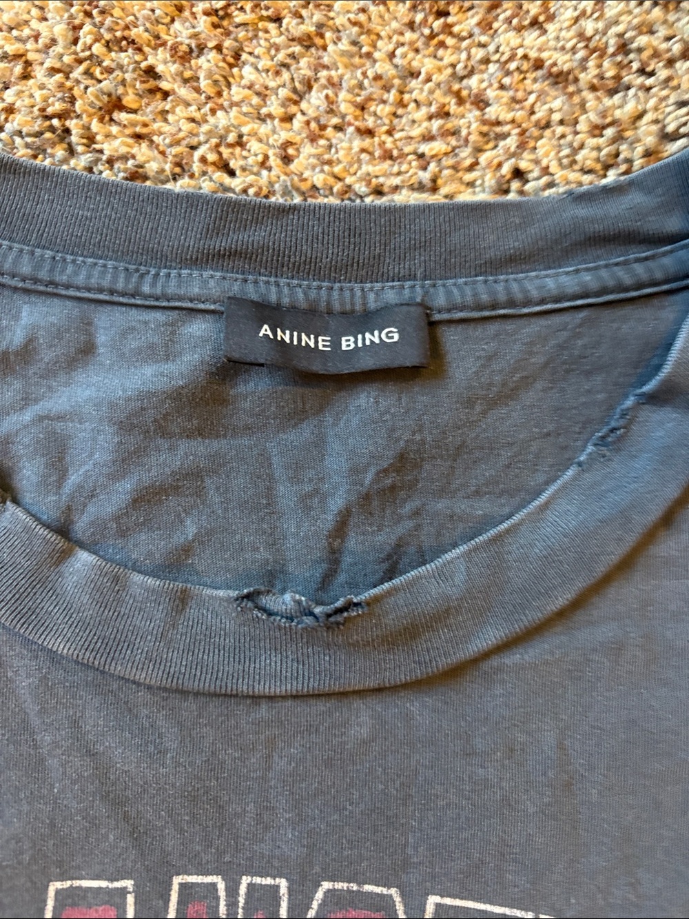 Anine Bing Johnny Cropped Tee - Picture 2 of 5